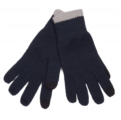 navy / light grey Guantes de punto para pantalla táctil