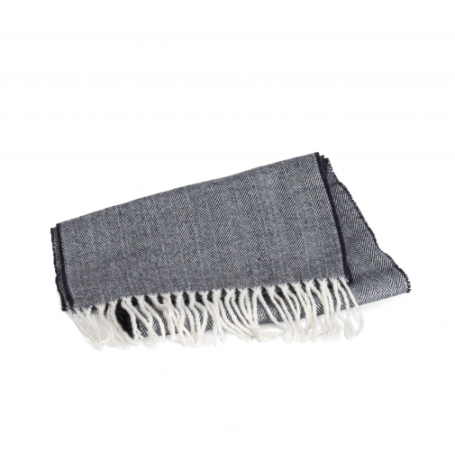 navy / natural Bufanda con flecos