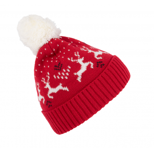 cherry red / natural Gorro de Navidad con diseño de renos
