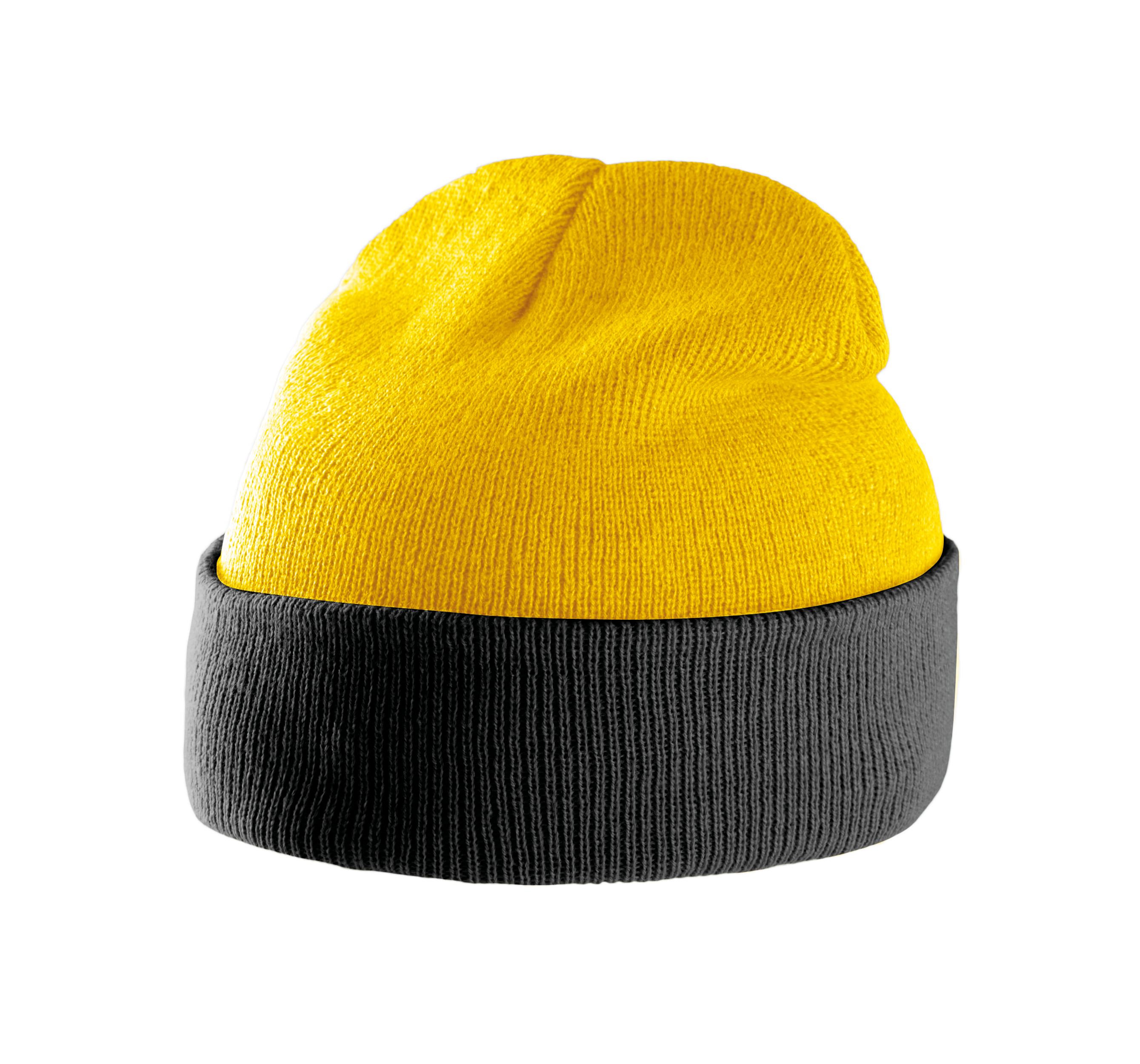 Gorro bicolor con dobladillo