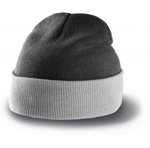 Gorro bicolor con dobladillo