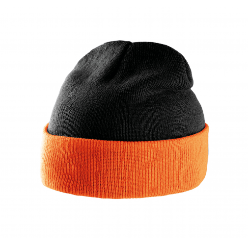 black / orange Gorro bicolor con dobladillo