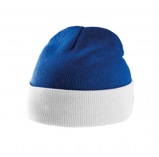 royal blue / white Gorro bicolor con dobladillo