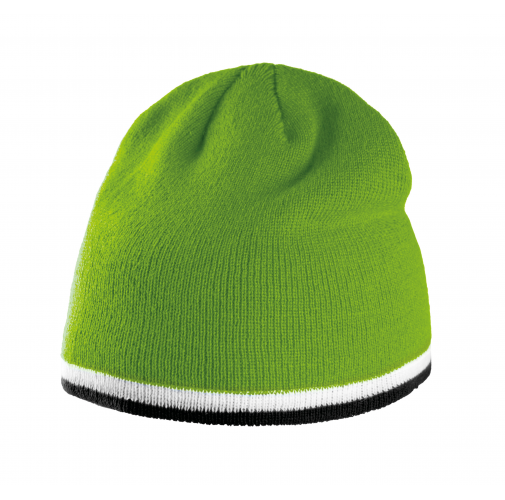 lime / white / black Gorro con tira bicolor contrastada