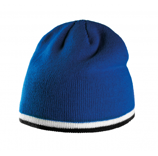 royal blue / white / black Gorro con tira bicolor contrastada