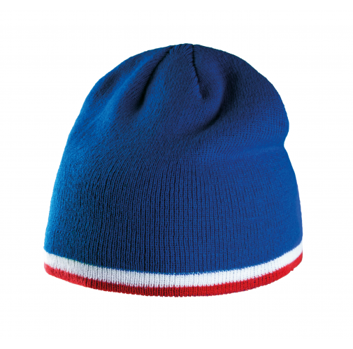 royal blue / white / red Gorro con tira bicolor contrastada