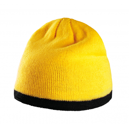 yellow / black Gorro con tira bicolor contrastada