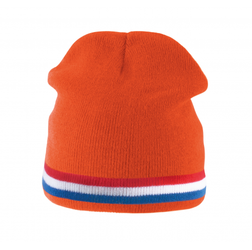 orange/red/white/cobalt blue Gorro con tira bicolor contrastada