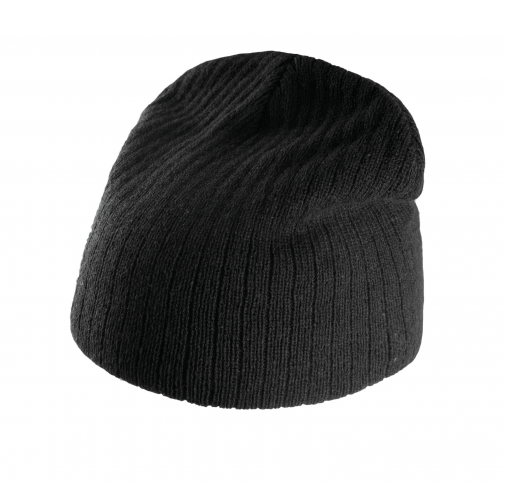 black Gorro de punto acanalado