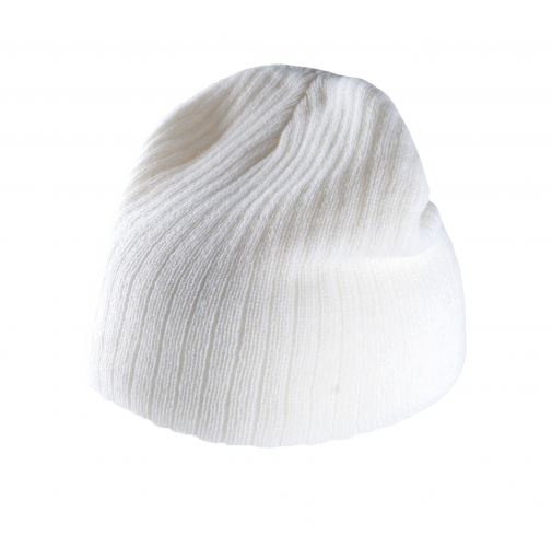 white Gorro de punto acanalado