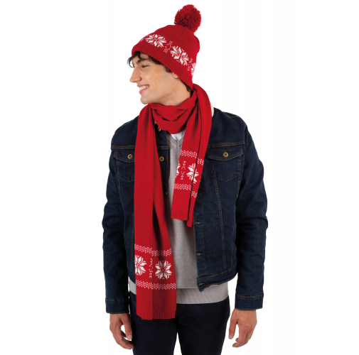Gorro navideño de punto con motivo de estrellas