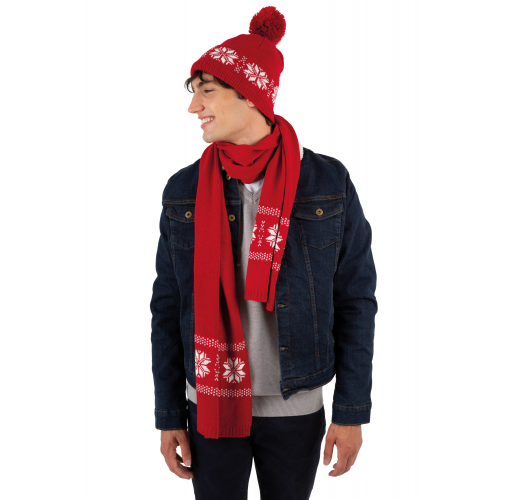 Gorro navideño de punto con motivo de estrellas