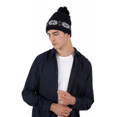 Gorro navideño de punto con motivo de estrellas