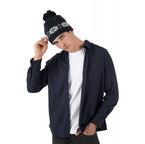 Gorro navideño de punto con motivo de estrellas