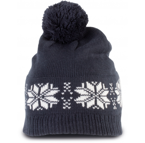 Gorro navideño de punto con motivo de estrellas