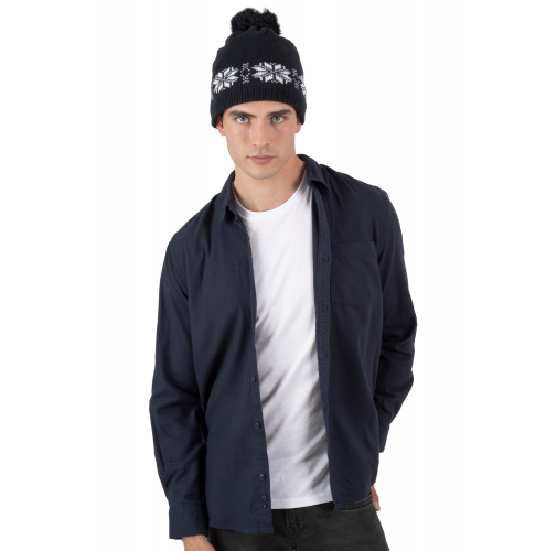 Gorro navideño de punto con motivo de estrellas