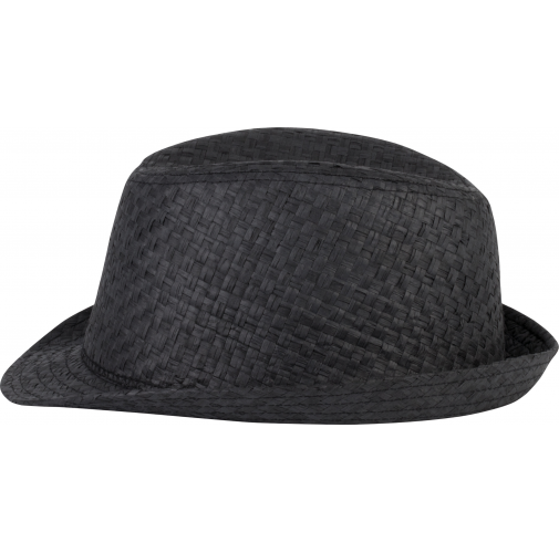 black Sombrero de paja estilo Panamá retro