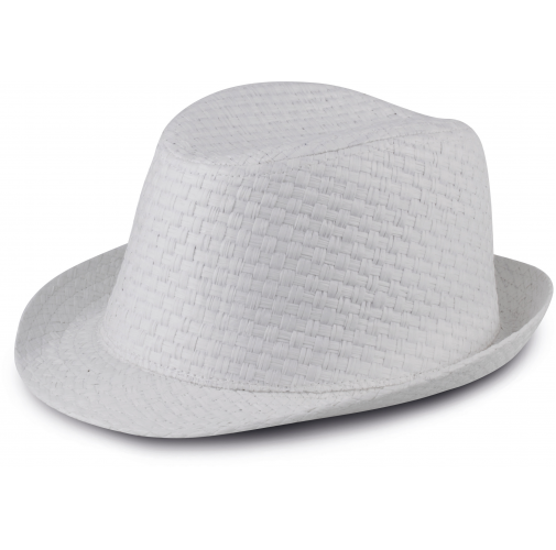 white Sombrero de paja estilo Panamá retro