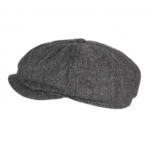 herringbone grey Gorra newsboy