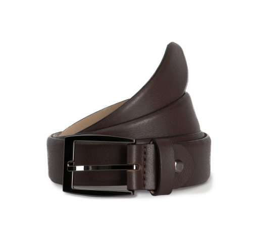 dull brown Cinturón classic ajustable con borde redondo