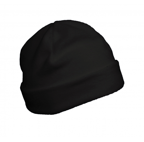 black Gorro micropolar reciclado con dobladillo