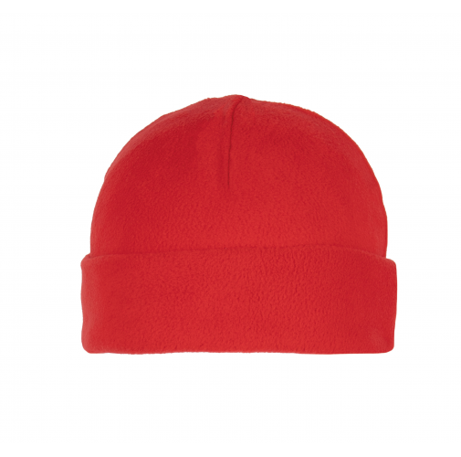 red Gorro micropolar reciclado con dobladillo