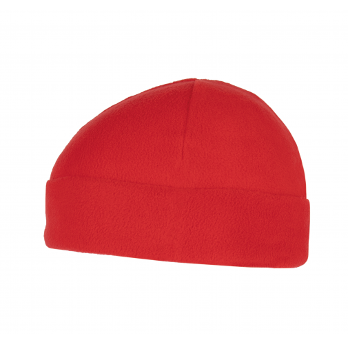 red Gorro micropolar reciclado con dobladillo