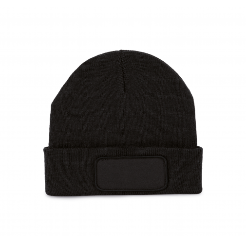 black Gorro reciclado con parche