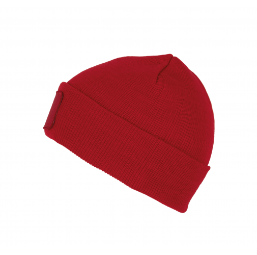 red Gorro reciclado con parche