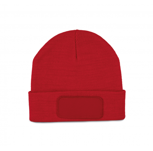 red Gorro reciclado con parche