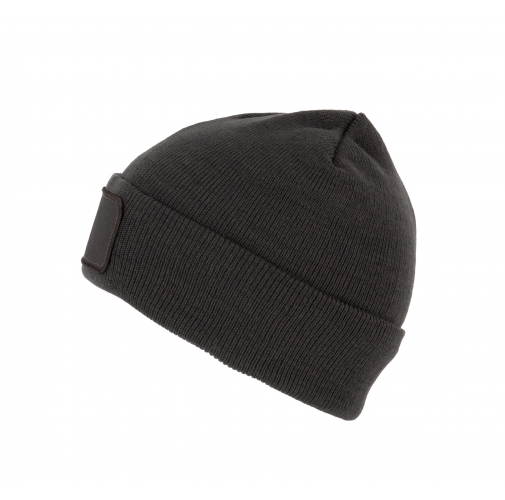 dark grey Gorro reciclado con parche y forro Thinsulate™