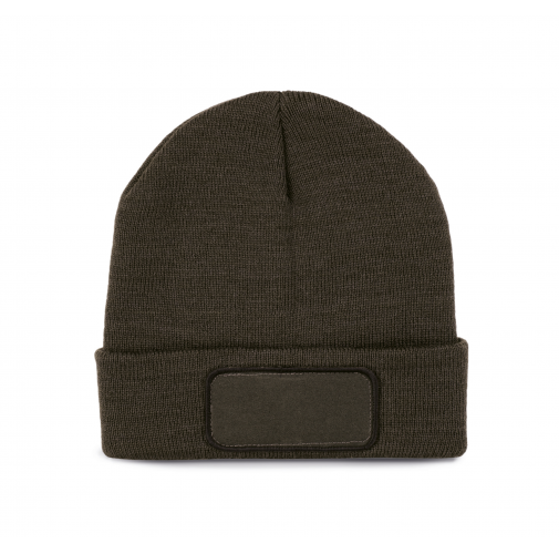 dark khaki Gorro reciclado con parche y forro Thinsulate™
