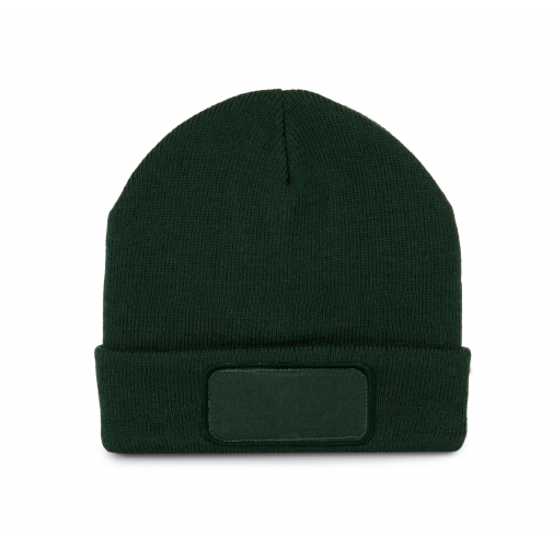forest green Gorro reciclado con parche y forro Thinsulate™