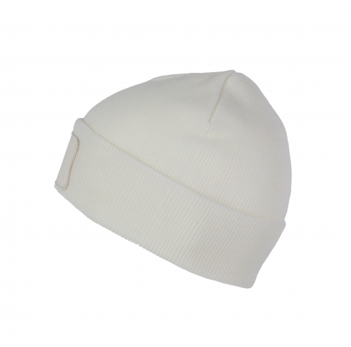 white Gorro reciclado con parche y forro Thinsulate™