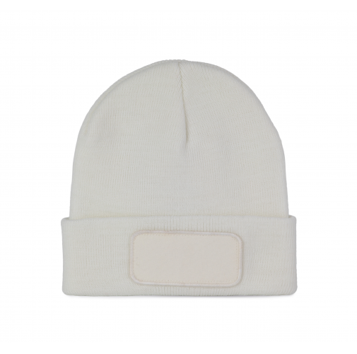 white Gorro reciclado con parche y forro Thinsulate™