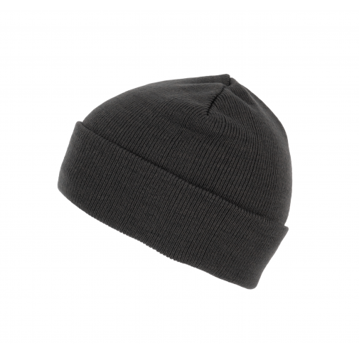 dark grey Gorro punto reciclado con dobladillo