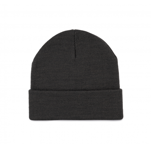 dark grey Gorro punto reciclado con dobladillo