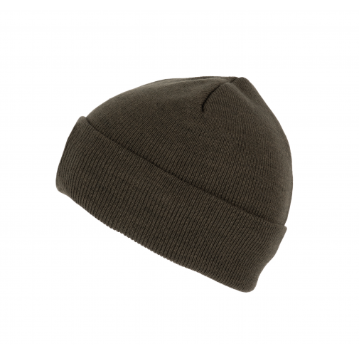 dark khaki Gorro punto reciclado con dobladillo