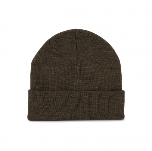 dark khaki Gorro punto reciclado con dobladillo