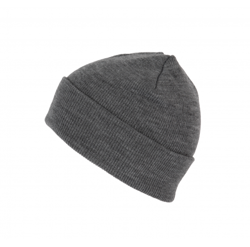 grey heather Gorro punto reciclado con dobladillo
