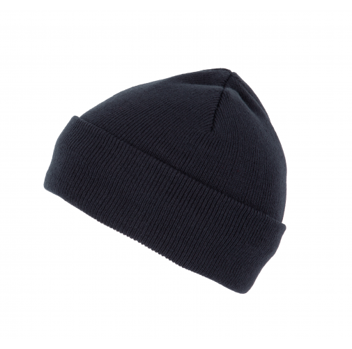 navy Gorro punto reciclado con dobladillo