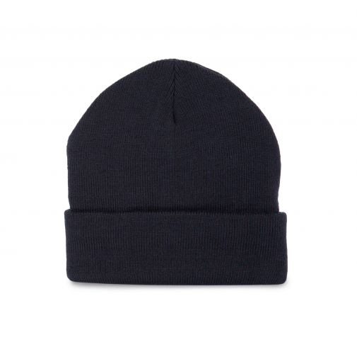 navy Gorro punto reciclado con dobladillo