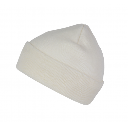 white Gorro punto reciclado con dobladillo