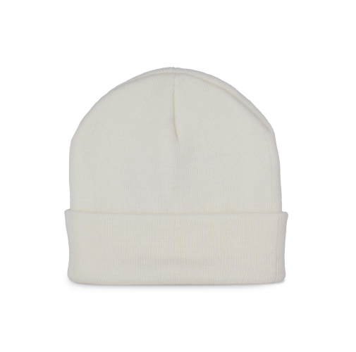 white Gorro punto reciclado con dobladillo