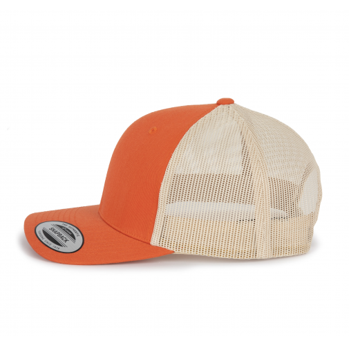 rustic orange / beige Gorra Trucker modelo retro - 6 paneles