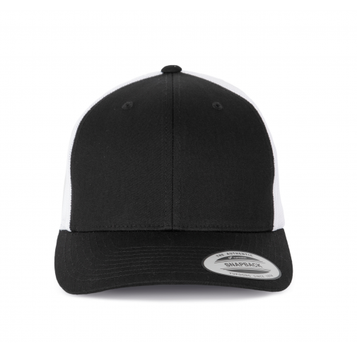 black / white Gorra Trucker modelo retro - 6 paneles