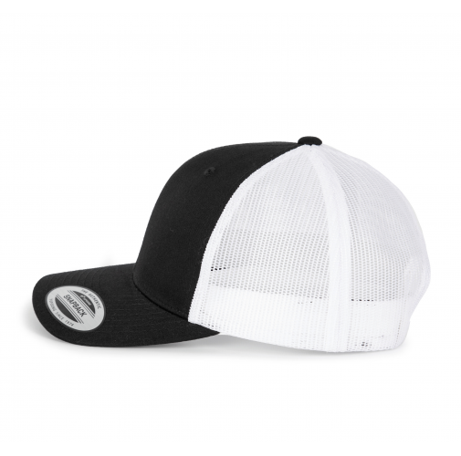 black / white Gorra Trucker modelo retro - 6 paneles