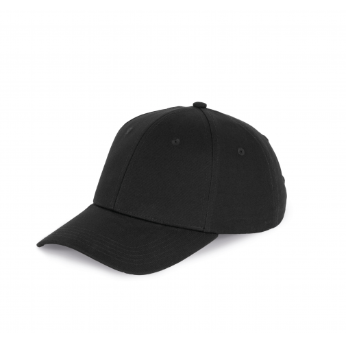 black Gorra de algodón reciclado - 6 paneles