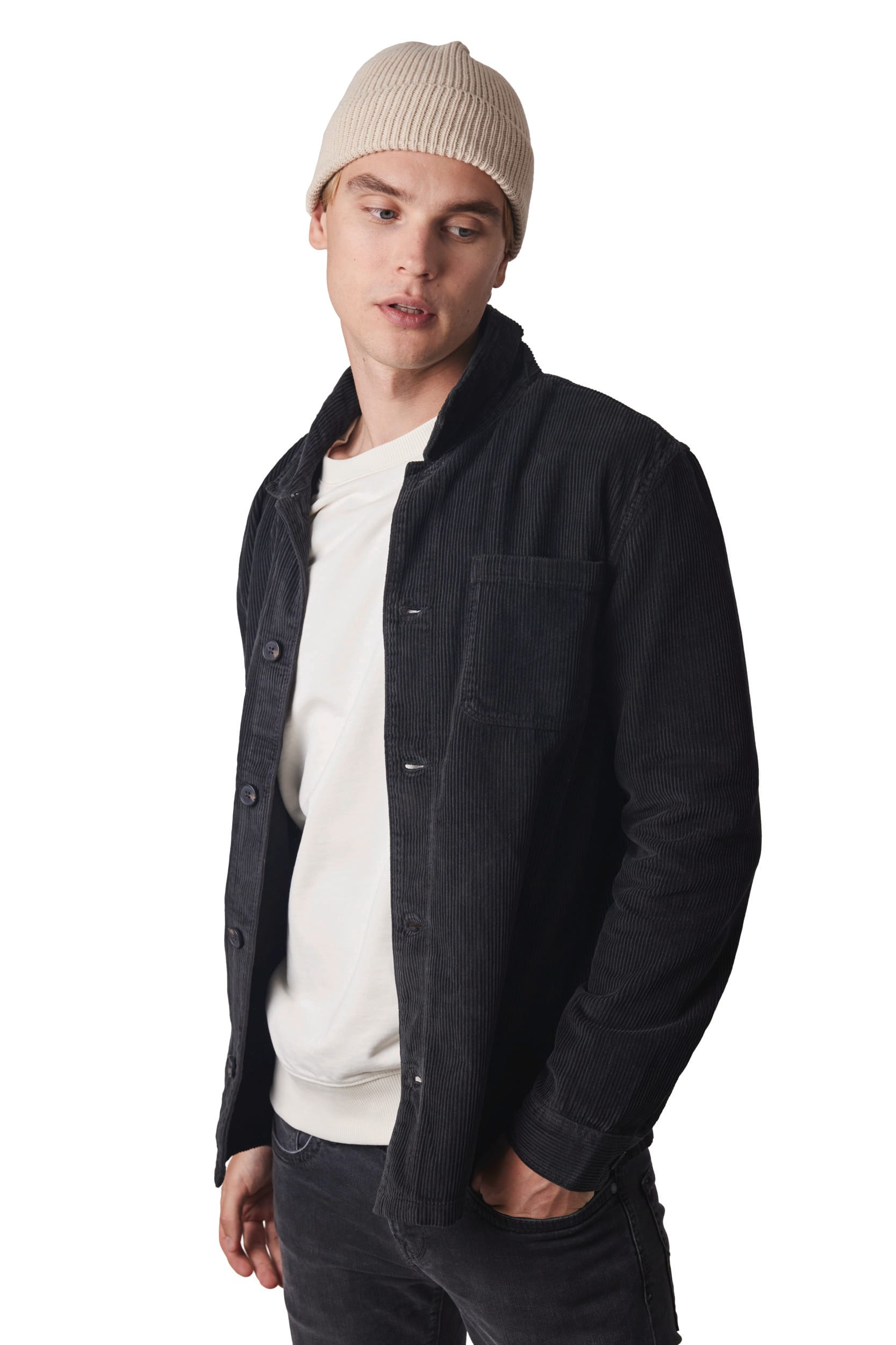 Gorro de canalé con dobladillo