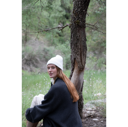 Gorro de canalé con dobladillo
